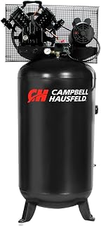Campbell Hausfeld 80-Gallon Air Compressor, 5 HP, 16.0 CFM | Durable cast-iron, oil-lubricated pump delivers 16.0 CFM at 90 PSI for demanding automotive and shop air-tool applications.