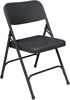 National Public Seating All Steel Folding Chairs - Set of 4, Black, Model Number 210