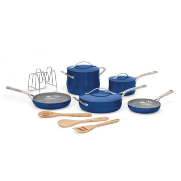 Ceramic Cookware Set by Cuisinart – 12 Piece Set, Ceramic, Sapphire, Model 34C-12SP