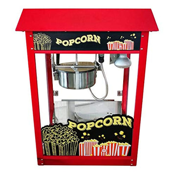 30 Inch Popcorn Machine with Stainless Steel Kettle by Adcraft – 8.0 ounces, Stainless Steel, Red, Model PCM-8L
