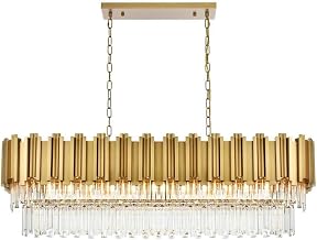 Elegant Lighting Willow 47" Rectangular Chandelier in Satin Gold
