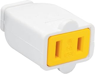 Legrand Pass & Seymour SA155WCC10 Residential Straight Blade Connector 15-Amp 125-volt Two Pole Two Wire, White (1 Count)