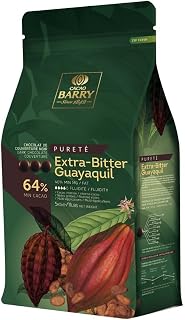 Cacao Barry 64% Extra Bitter Guayaquil Dark Couverture Pistoles 5kg Bag | 64% min dry cocoa solids; 40% fat; powerful cocoa flavor - hints of coffee and chestnut
