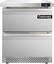 Continental Refrigerator SWF27-FB-D Single Section Work Top Freezer 27"W, Front Breathing & Drawers