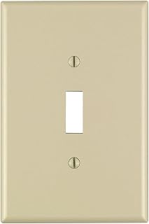Leviton 1-Gang Toggle Device Switch Wallplate, Oversized, Thermoset, Device Mount, 86101, Ivory