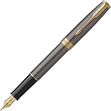 Parker 2213781 Sonnet Gray GT Fountain Pen, Fine Point, Gift Box, Present, Luxury, Genuine Imported Product