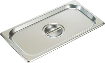 Winco 1/3 Size Solid Cover | Dishwasher safe, Recessed handle, NSF certified, Foodservice, Great for Steam Tables, Buffets and Food Preparation