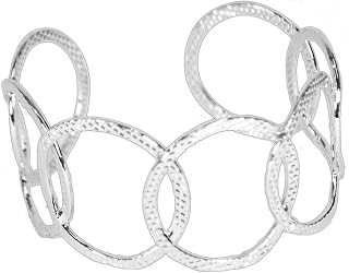 Reliant Ribbon FT-CN1707 Floral Accessories - Connected Flower Cuff Rd, 1 Piece, Silver