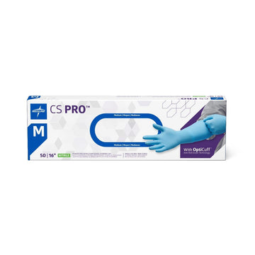CS Pro 16" Extended Cuff Powder-Free Nitrile Exam Gloves by Medline – Medium, Blue, Model CS16M