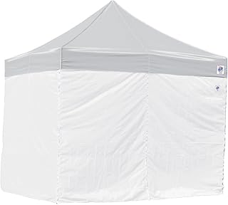 E-Z UP 10'Canopy Sidewall, Set of 4, Fits 10' x 10' Straight Leg Canopy, Quick Attachment Straps, White