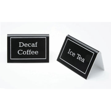 Engraved Coffee Sign Black Plastic - 3"L x 2"H x 1 3/4"D by HUBERT – 3x2 inches, Plastic, Black, Model 32726