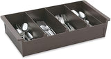 Vollrath 4-Compartment Plastic Cutlery Bin, Brown, 20 x 10 x 4