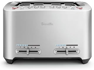 Breville BTA840XL Die-Cast Smart Toaster, 4 Slice, Brushed Stainless Steel