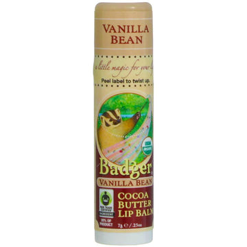 Cocoa Butter Lip Balm-Vanilla Bean by Badger – 2 Count (Pack of 1), A1087, Pack of 2, Model XA-048B
