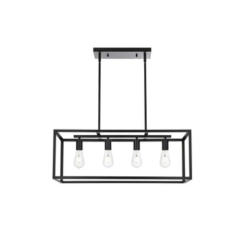 Judah Four Light Pendant Black by Lighting Design – Iron, Black