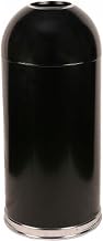 Witt Industries 415DTBK Steel 15-Gallon Standard Open Top Indoor Waste Receptacle with Galvanized Liner, Round, 15" Diameter x 35" Height, Black (Set of 3)