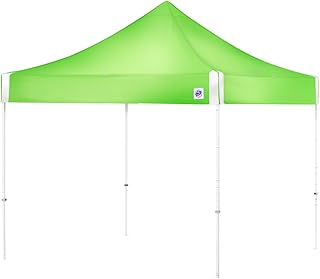 E-Z UP Hi-Viz Utility Shelter Canopy, 10' x 10', Commercial Grade Bright Green Top