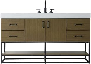 Elegant Kitchen and Bath 60" Single Bathroom Vanity in Chestnut Brown
