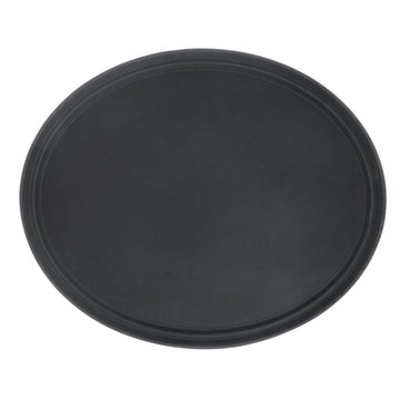 Serving Tray Large Nonskid Oval Black Polypropylene - 28 1/2 L x 23 1/4 W x1 1/4 H by HUBERT – 29" x 23.5" x 1.3", Plastic, Black, Model 2900CT