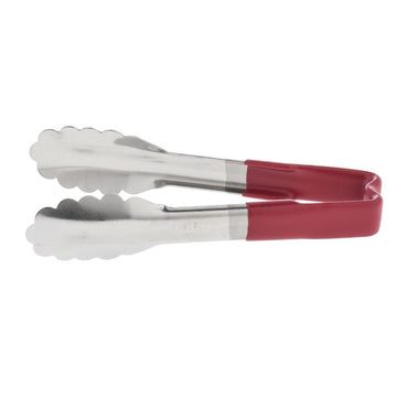 S/S Red Handled 6" Tong by Vollrath – Stainless Steel, Silver, Model 4780640