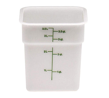 White Poly 4 Qt Cam-Square Container by Cambro – 4 qt., 4.0 quarts, Polyethylene, white, Pack of 6