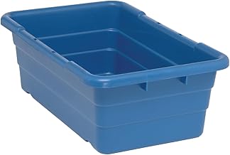Quantum Storage Systems Blue Cross Stack Nesting Tote Tub - 25-1/8 X 16 X 8-1/2 - Lot of 6