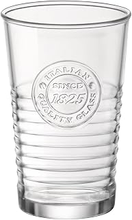 Bormioli Rocco Officina 1825 Water Glass, 11 oz., Set of 6 , 10.25 oz, Clear