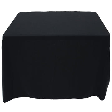 Tablecloth Black Square Spun Polyester Tablecloth - 52" x 52" by HUBERT – 52" x 52" (Square), Polyester, Black, Model BTC2-52X52-110
