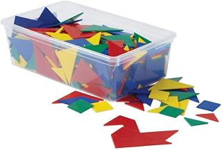 hand2mind Plastic Tangrams, Manipulative Set for Math Puzzles (Pack of 32)