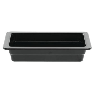 Serving Bowl Display Bowl 1/3 Size Black Melamine - 12 1/2 L x 6 3/4 W x 2" H by HUBERT – Melamine, Black, Model H0027-BLACK