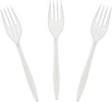 AmerCareRoyal Medium Weight Unwrapped Disposable Polypropylene Plastic Forks for Restaurants and Catering, White, Pack of 1000