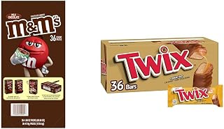 M&M's Milk Chocolate Candy, 1.69 oz Bag (Pack of 36) and TWIX Caramel Cookie Candy Bar, 1.79 oz. 36-Count Box Bundle