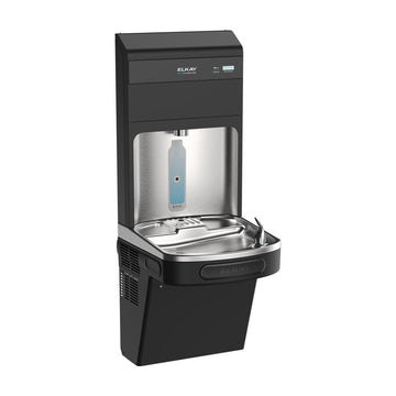 Pro Filtration Bottle Filling Station by Elkay – Twin, 8 gallons, Stainless Steel, Black, Model LZS8WSBPRO-UV