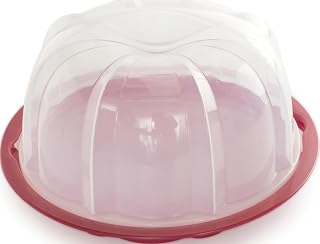 Nordic Ware Bundt Cake Keeper, Plastic, 13 in L X 12 in W X 7 in H, Red