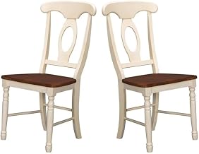 Starlight Canyon Home British Isles Merlot-Buttermilk Finish Side Chair Set, Casual Style, Solid Rubberwood, Distressed Finish, Comfortable Seat Height, Durable Wooden Frame