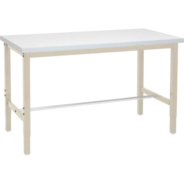 48" W x 36" D Adjustable Height Workbench by Global Industrial – 36"L x 48"W x 4.5"H, Steel, Tan, Model 606991TN