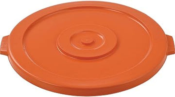 Global Industrial 44 Gallon Plastic Trash Can Lid, Bright Orange