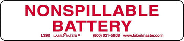Labelmaster L390 Nonspillable Battery Label (Pack of 500)