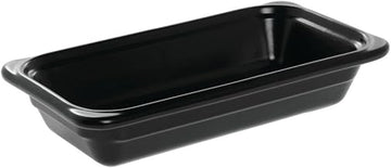 Emile Henry Ceradon 1/3 Size Black Ceramic Insert Pan - 12 1/2" L x 6 3/4" W x 2 1/2" D