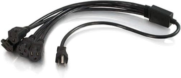 Legrand - C2G Power Cord with 1 to 4 Power Splitter, 16 AWG Power Cord, Black Power Squid, 1.5 Foot Power Cord Extension and Splitter, 1 Count, C2G 29803 - TAA Compliant