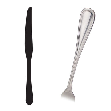 Balance - Med Weight Rim Style Mirror Finish 18/0 Dinner Knife - Case of 1 Dozen by WALCO – Stainless Steel, Silver, Model 7945