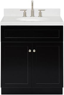 ARIEL F030SCQOVO Hamlet 30" Free Standing Single Basin Vanity Set with Cabinet, Quartz Vanity Top, and Oval Bathroom Sink