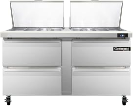 SW60-24M-D Mighty Top Sandwich Unit, 60" W, With 24 Pan Top Openings & Four Drawers
