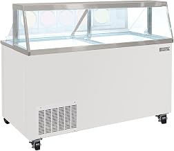 MDC26-X 67 3/4" Mobile Ice Cream Dipping Cabinet w/ 20 Tub Capacity - White, 115v