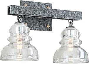Troy Lighting B3952-OS Menlo Park Damp-Rated Bath and Vanity, 2-Light E12 Candelabra Base, Old Silver