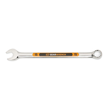 15mm 12 Point Hi-Viz Long Pattern Combination Wrench by GEARWRENCH – Alloy Steel, Silver, Model 81672H