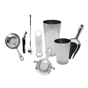 S/S 8-Piece Essential Cocktail Kit by Tablecraft – Stainless Steel, Silver, Model BARKIT1