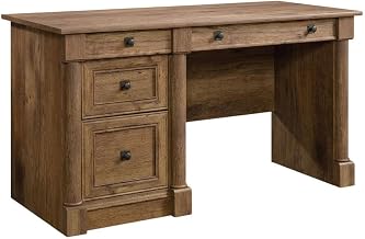 Brown Computer Desk, Vintage Oak Finish, Modern Farmhouse & Traditional Style, Rectangular, Durable Construction, Home Office