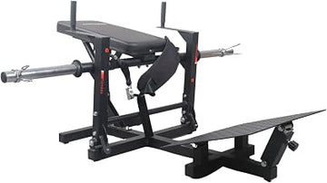 Glute Bridge Machine, Heavy Duty Plate-Loaded Hip Thrust Machine w/ Adjustable Foot Plate, 400 lbs Max Capacity,Black