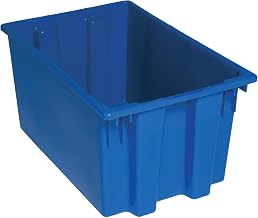 Stack And Nest Shipping Container No Lid, 23-1/2x15-1/2x12, Blue, Lot of 3